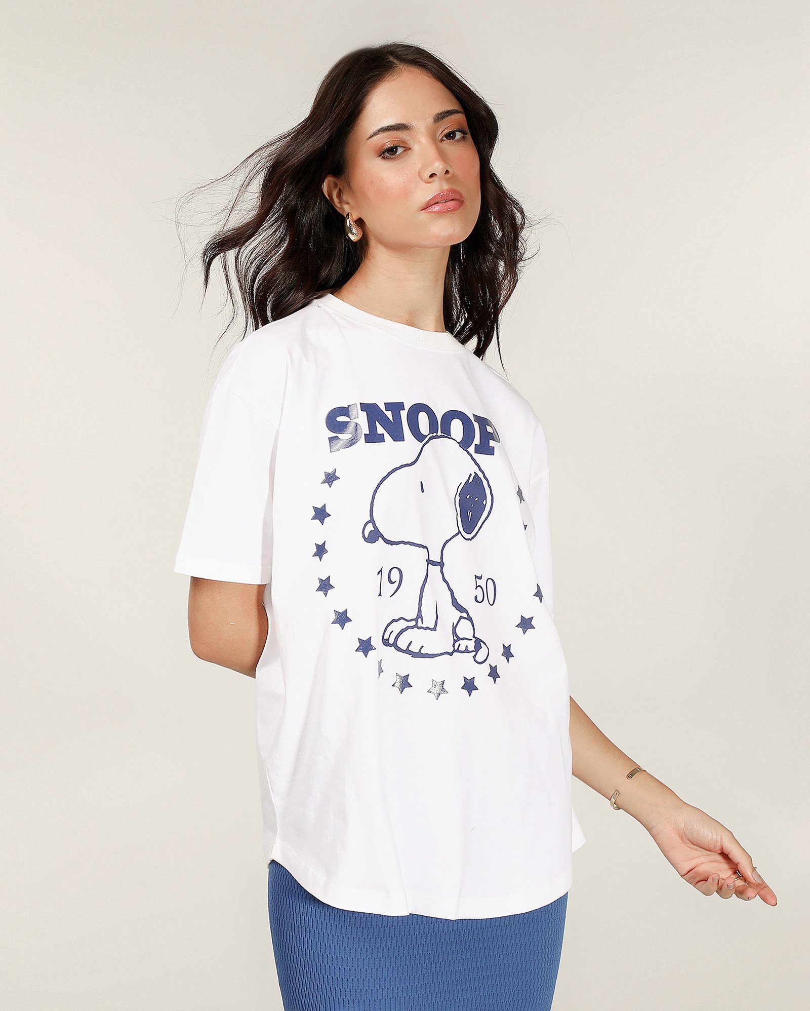 Camiseta feminina Snoopy 1950 branca | Peanuts