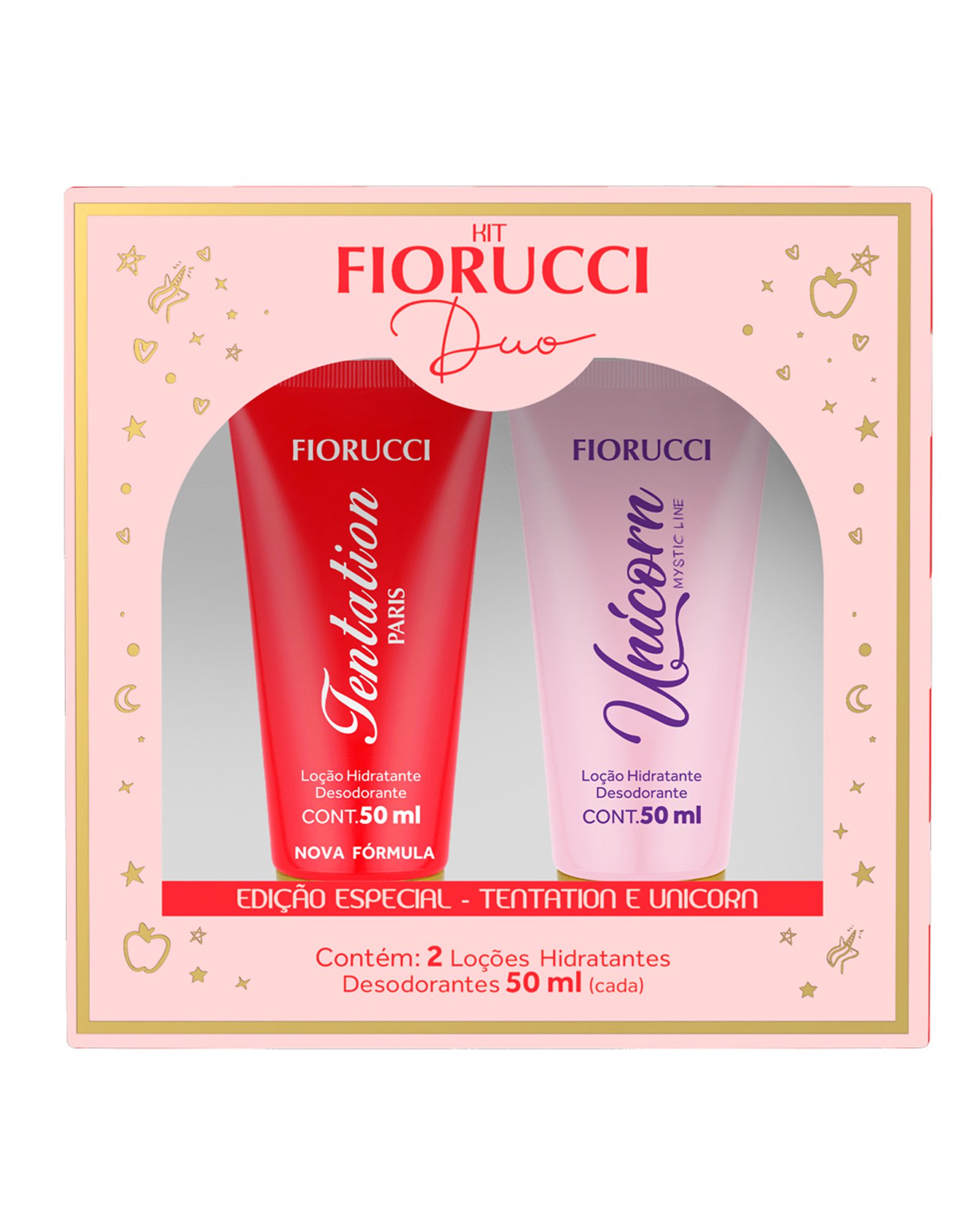 Kit duo hidratante unicorn 50ml + hidratante tentation 50ml | Fiorucci