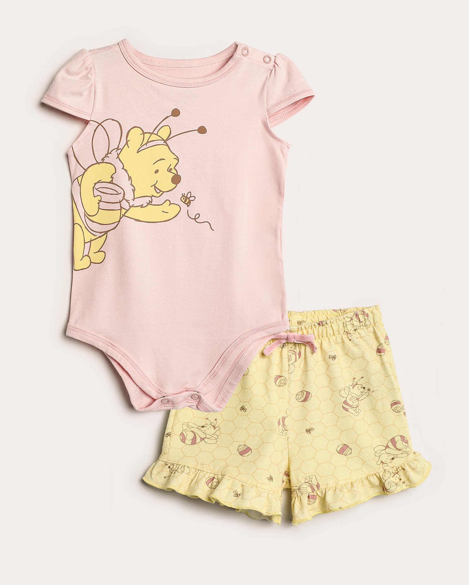 Conjunto curto bebê Ursinho Pooh multicor | Disney
