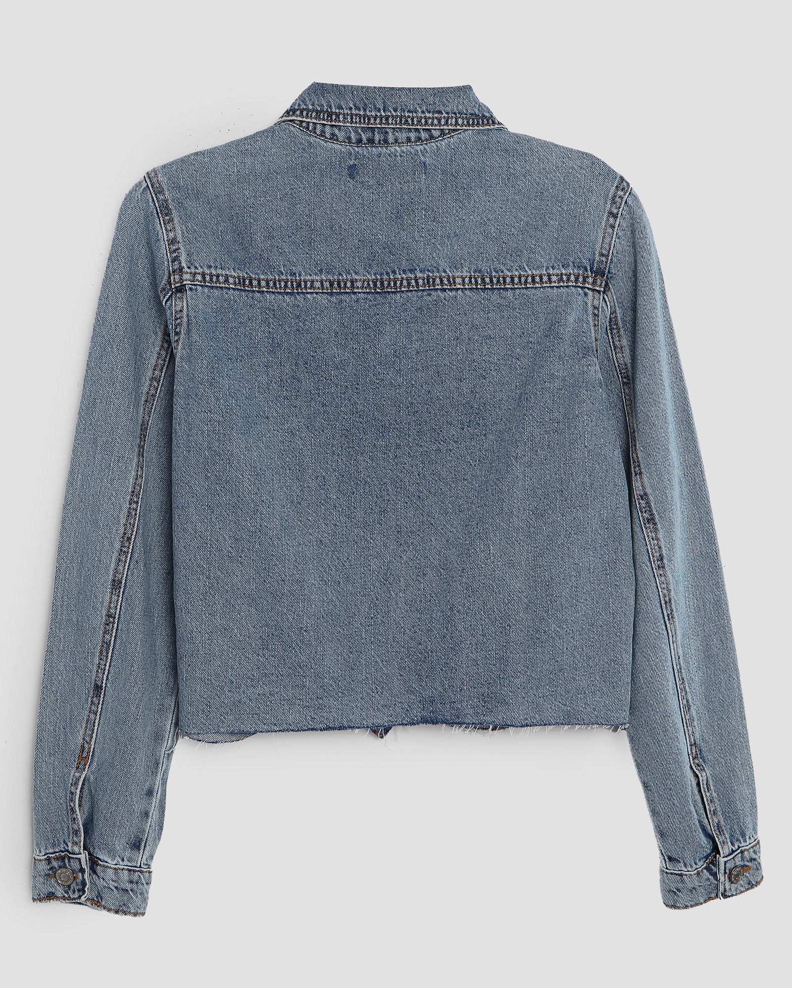 Jaqueta jeans juvenil trucker estrelas denim médio | Pool