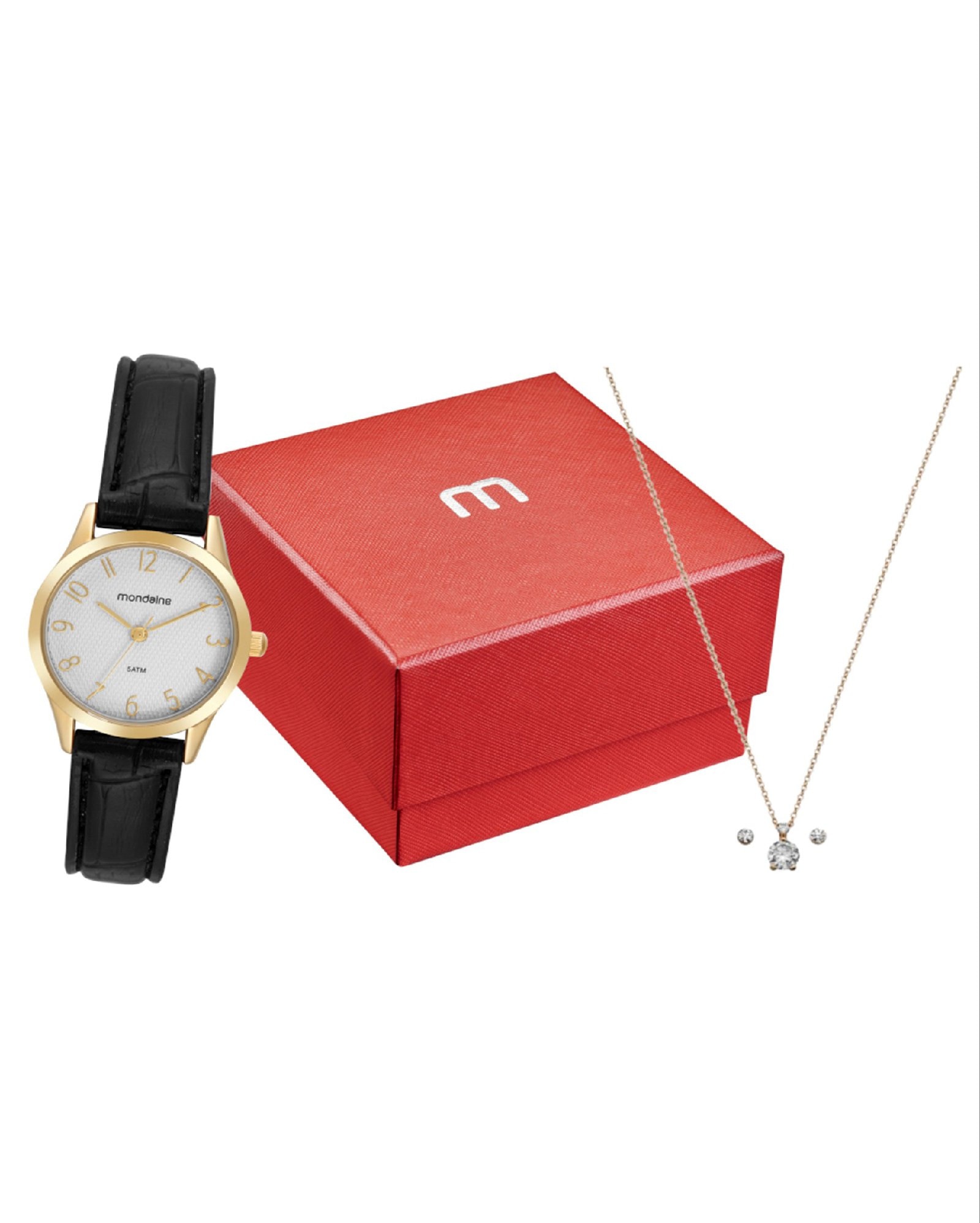 Kit relógio analógico feminino 32794LPMKDH1K1 + conjunto multicor | Mondaine