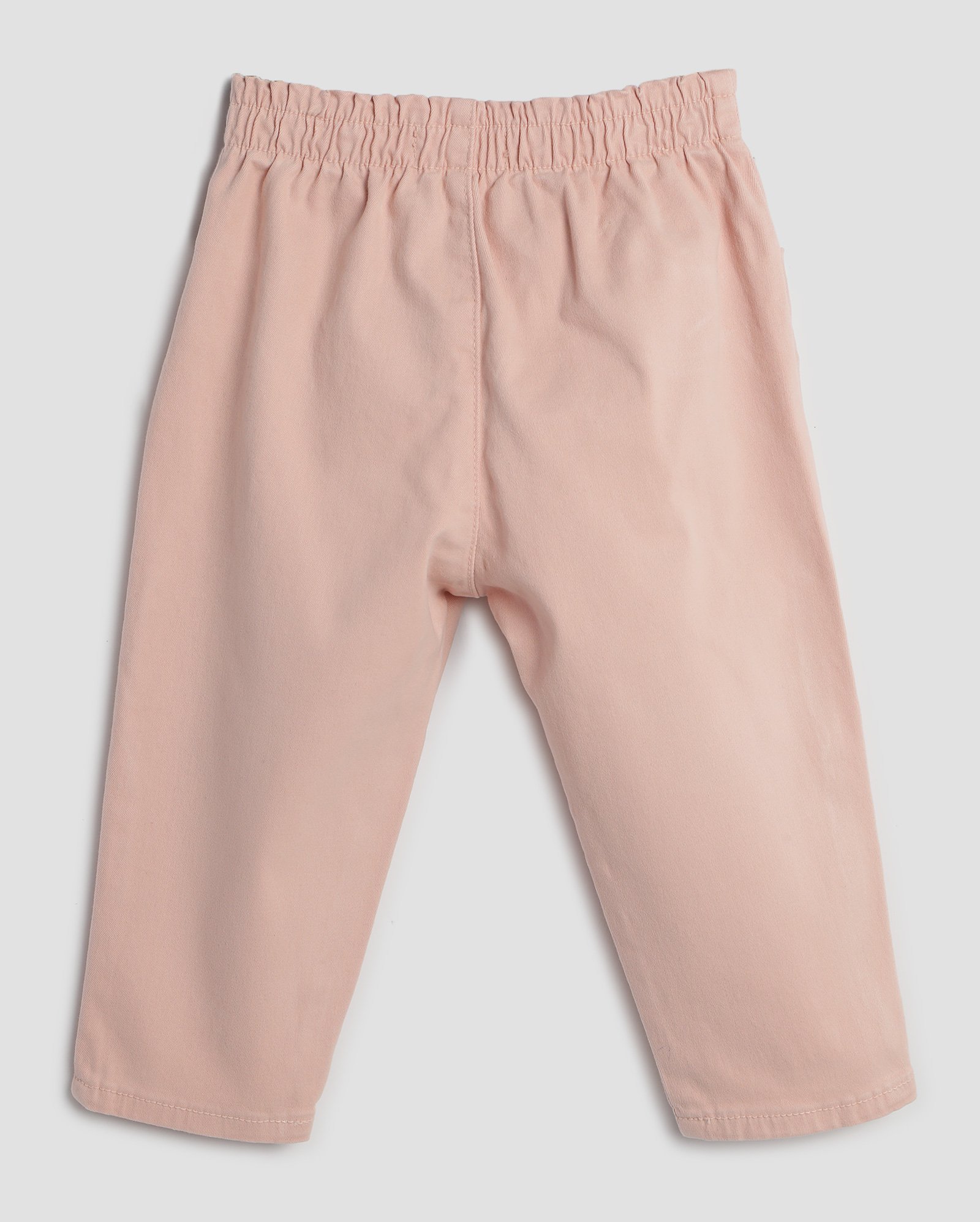 Calça sarja infantil baggy barra virada 1-4A rosa | Pool Kids