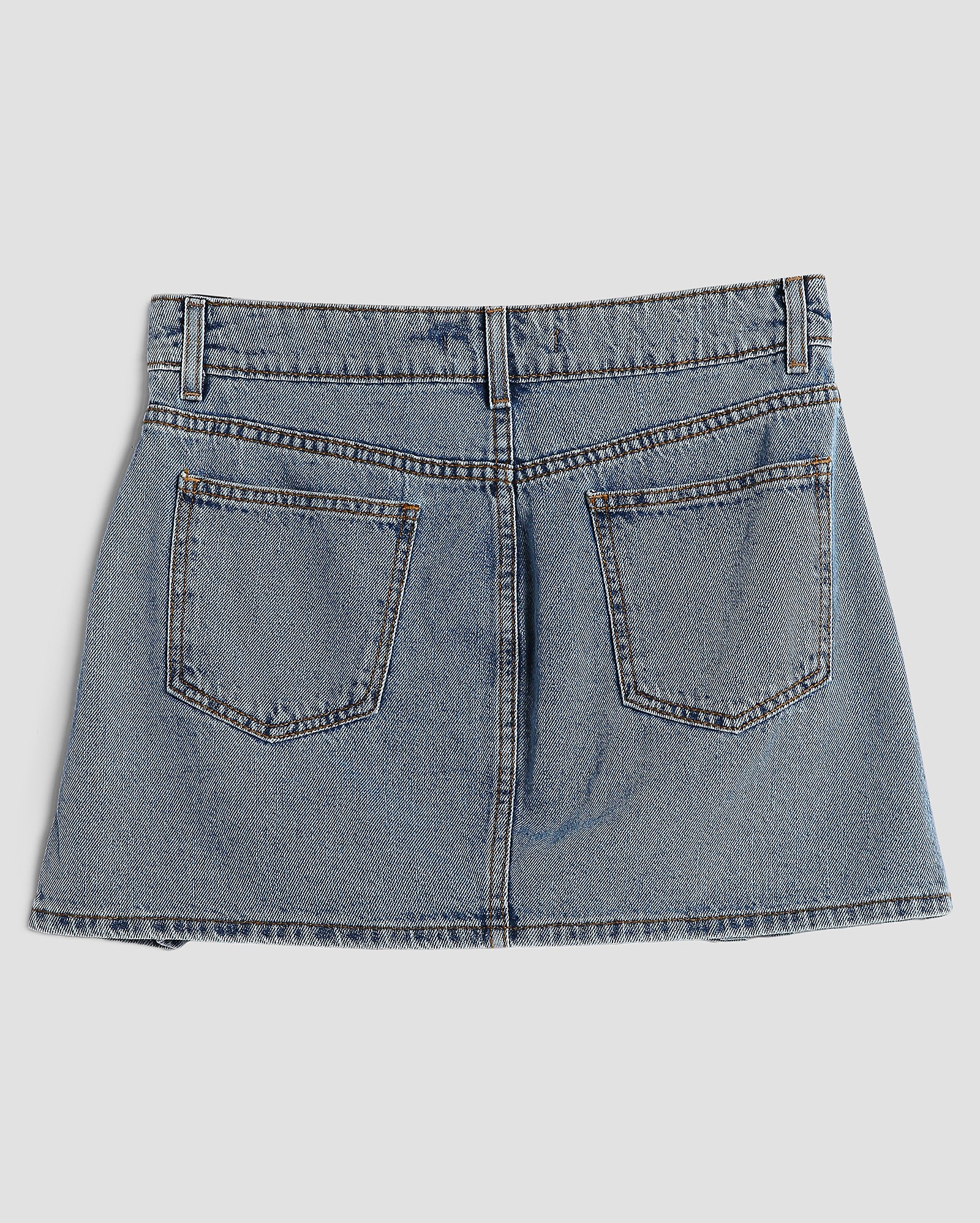 Saia jeans juvenil com pregas e strass denim médio | Pool
