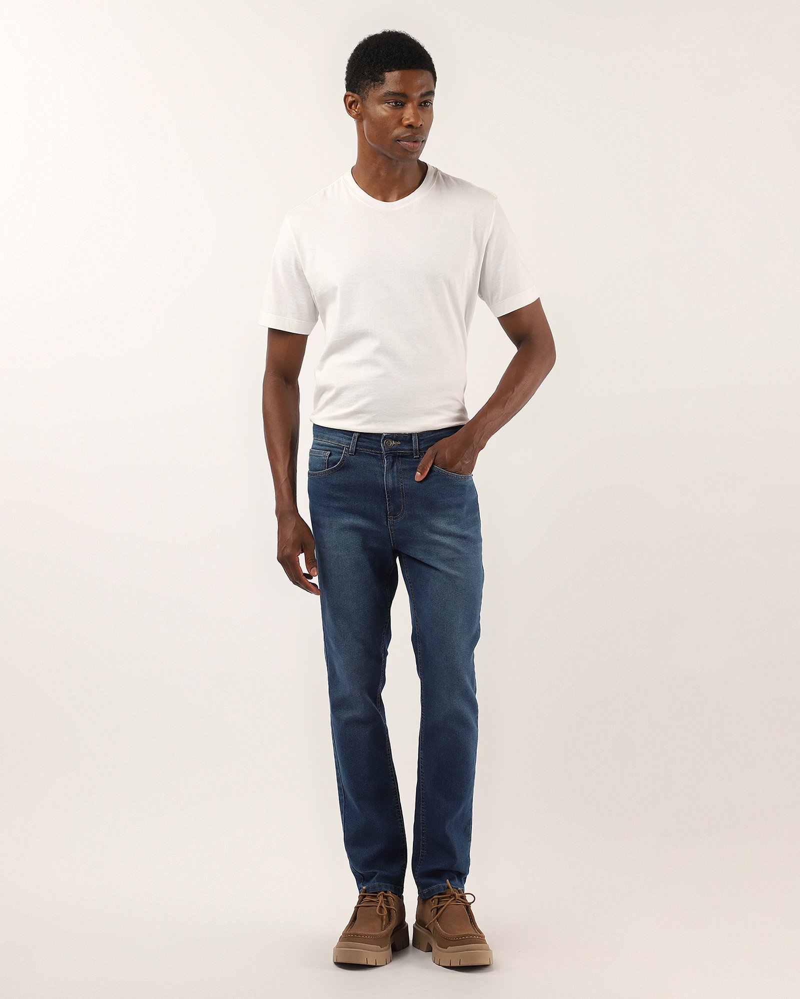 Calça jeans masculina slim - denim escuro | Pool Jeans