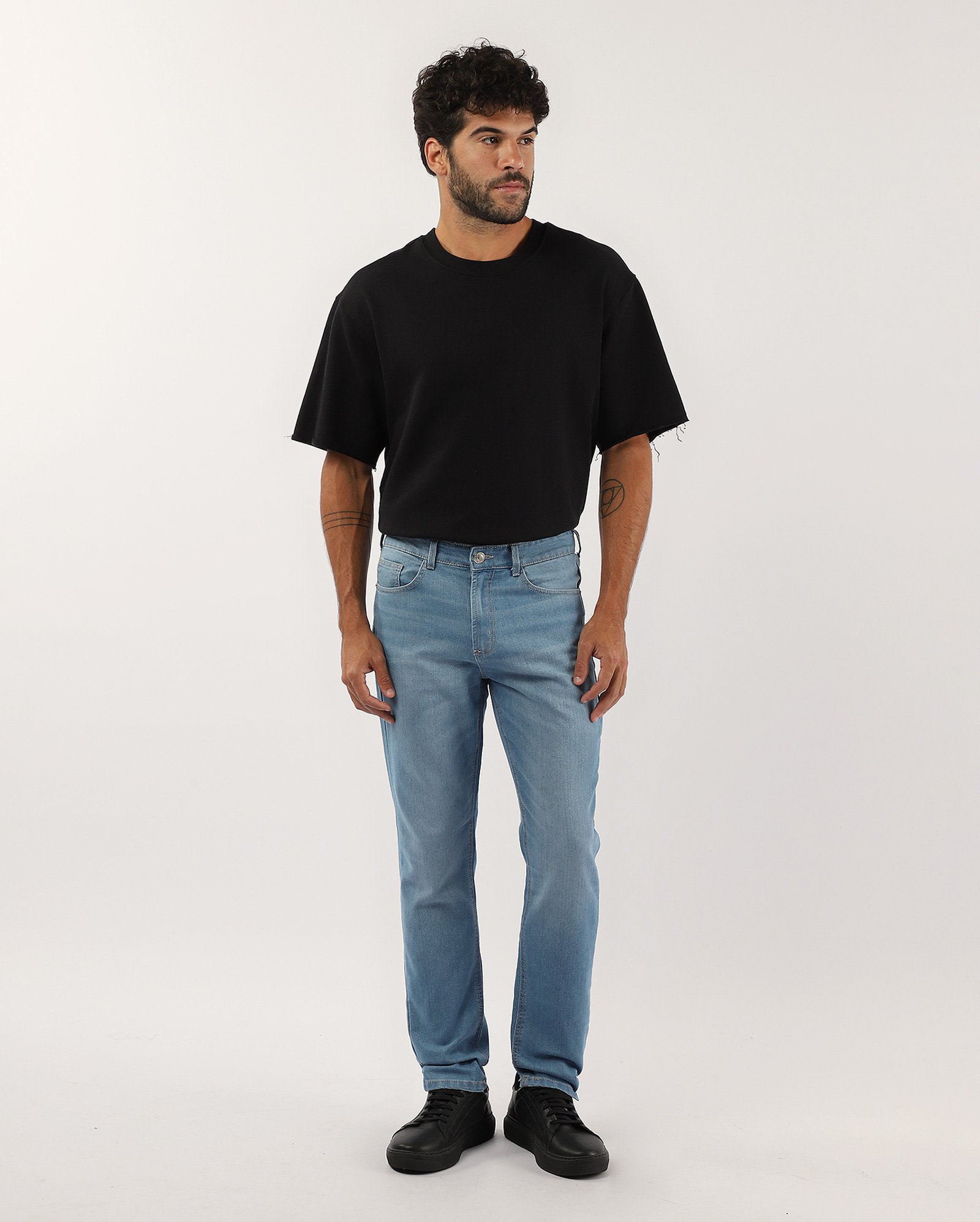 Calça jeans masculina slim denim médio | Pool Jeans