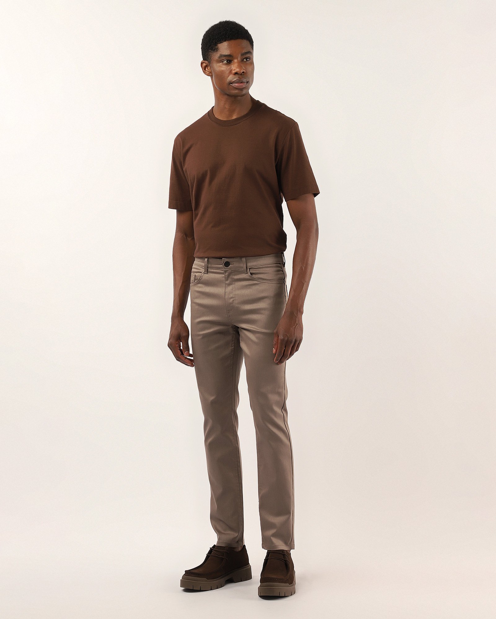 Calça sarja masculina slim - Cinza Claro | Pool Jeans