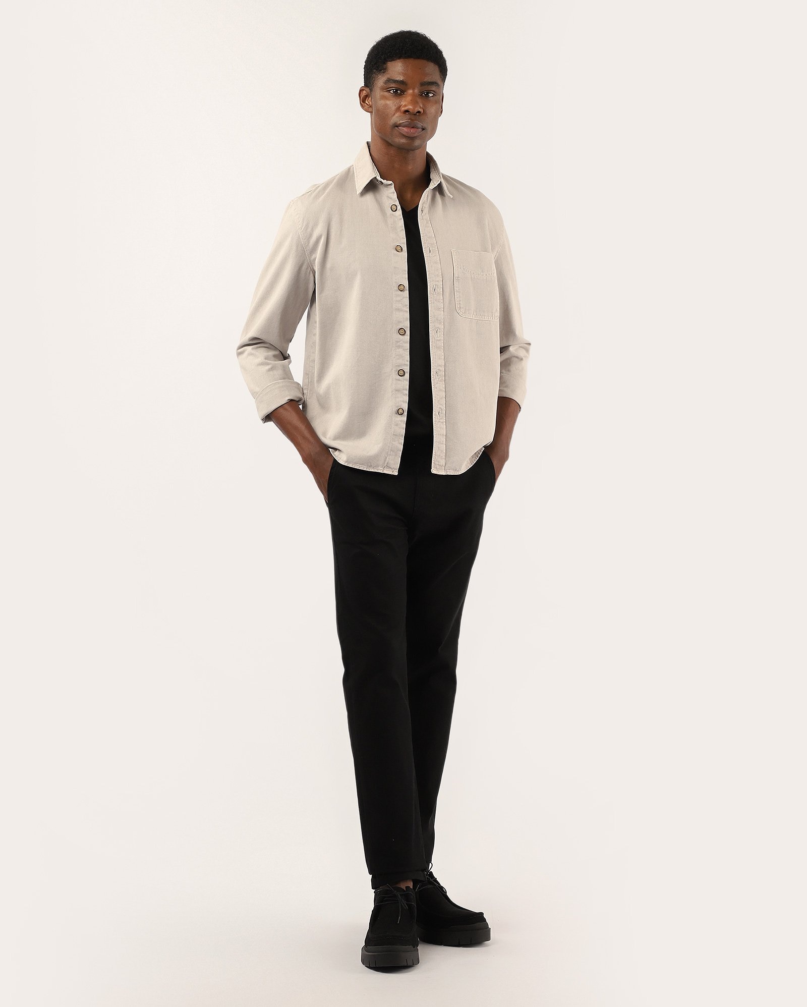 Calça sarja masculina slim chino - Preto | Pool Jeans