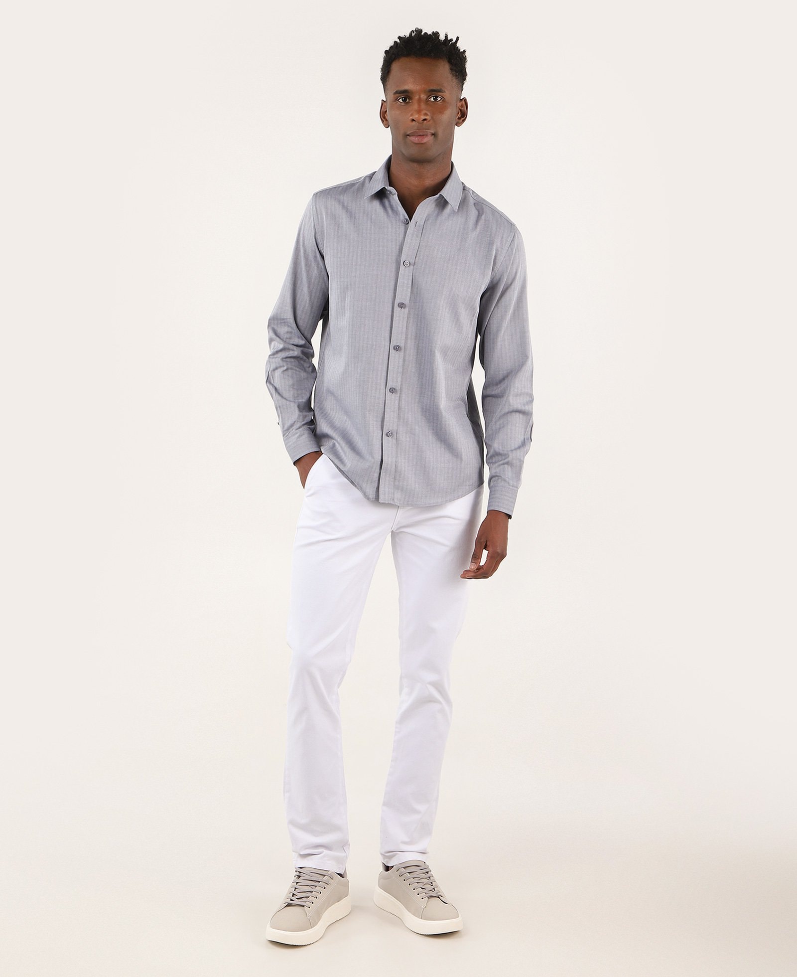 Calça sarja masculina slim chino branca | Pool Jeans