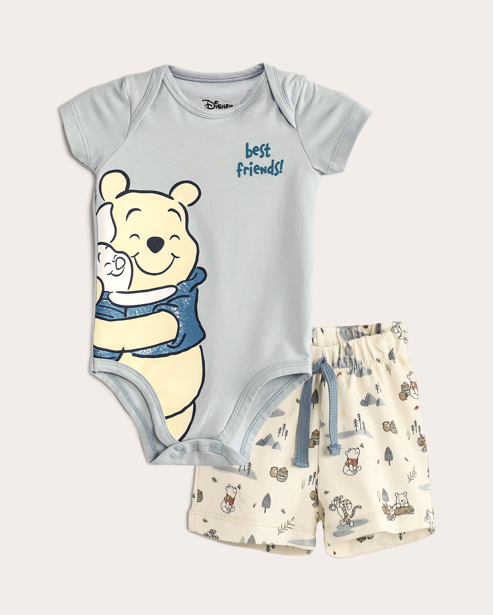 Conjunto curto bebê 2 peças best friends Ursinho Pooh multicor | Disney