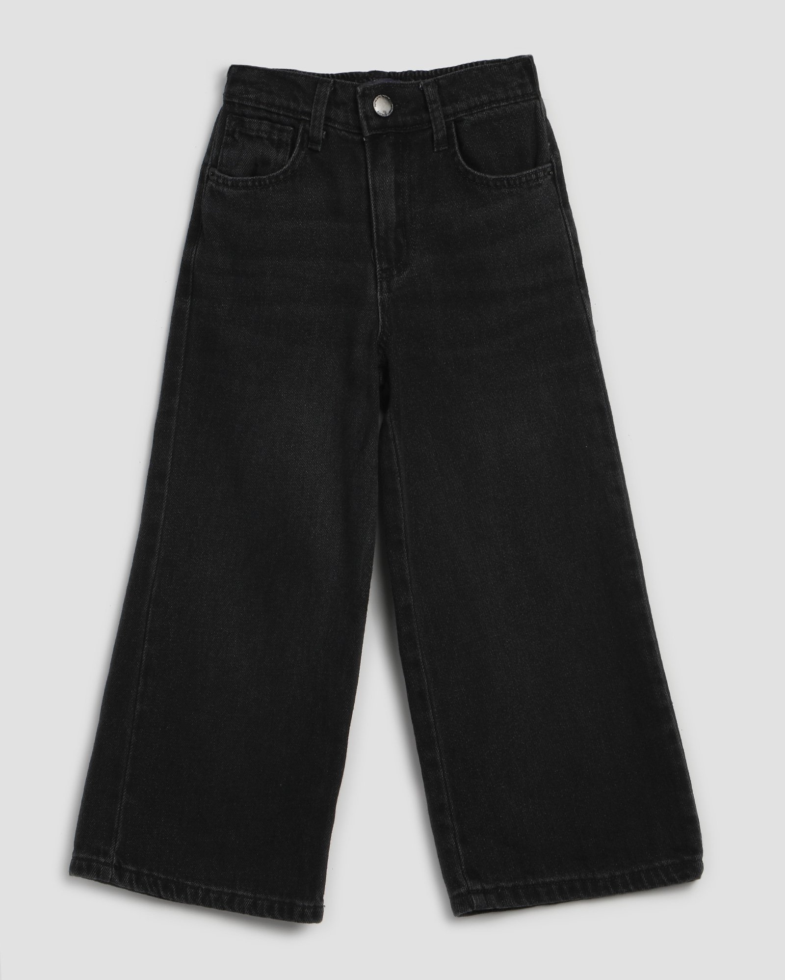 Calça black jeans infantil wide leg estonada 4-10A | Pool Kids