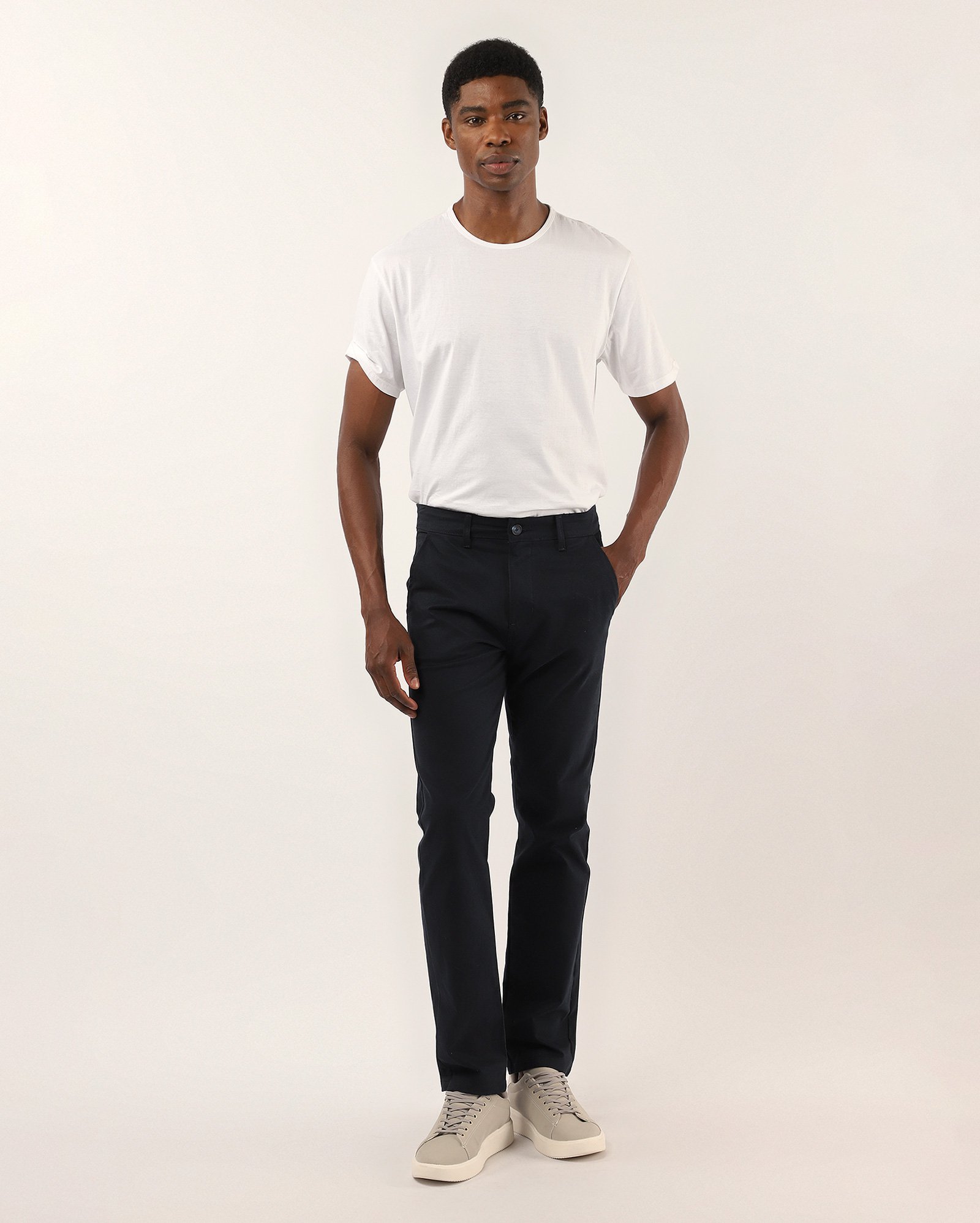 Calça sarja masculina slim chino - Azul Escuro | Pool Jeans