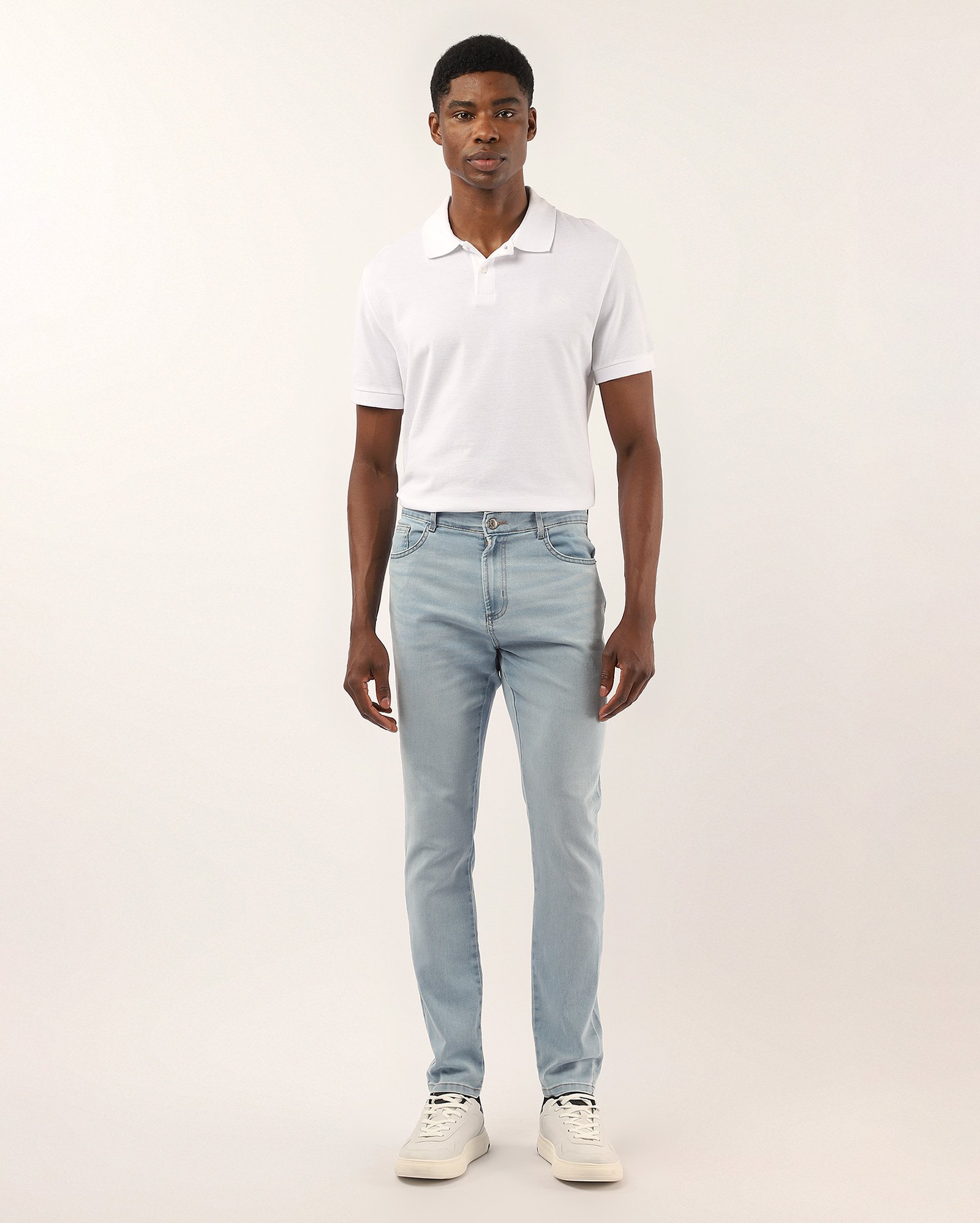 Calça jeans masculina skinny estonada - Jeans Claro | Pool Jeans