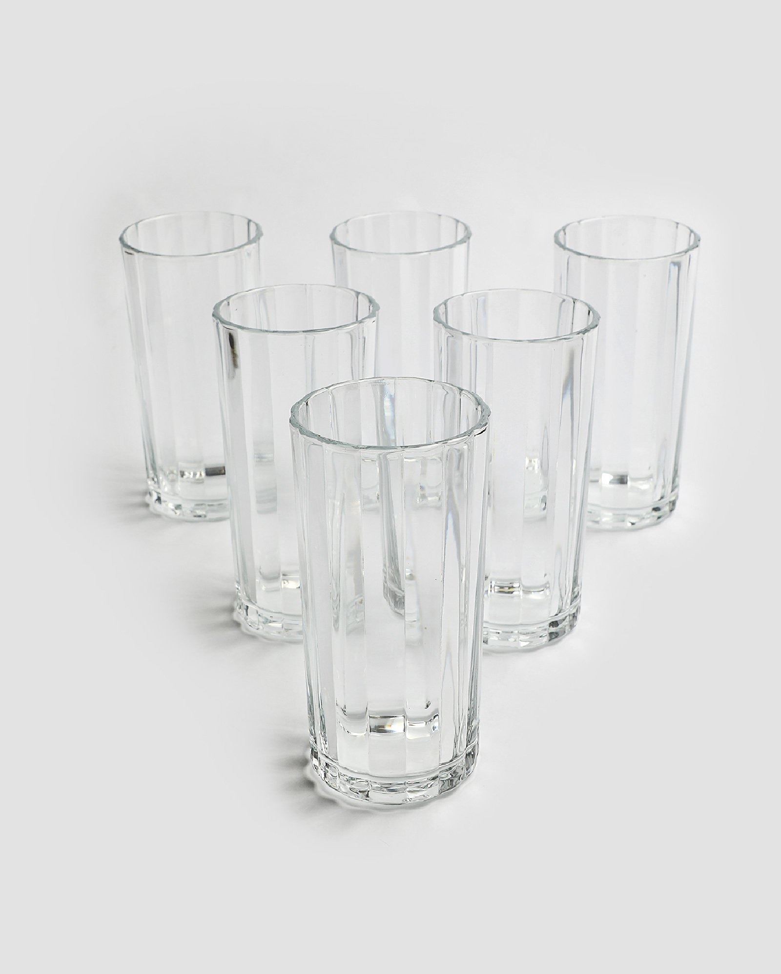 Conjunto copo redondo alto 6 peças de vidro Stripe 360ml | Casa Riachuelo