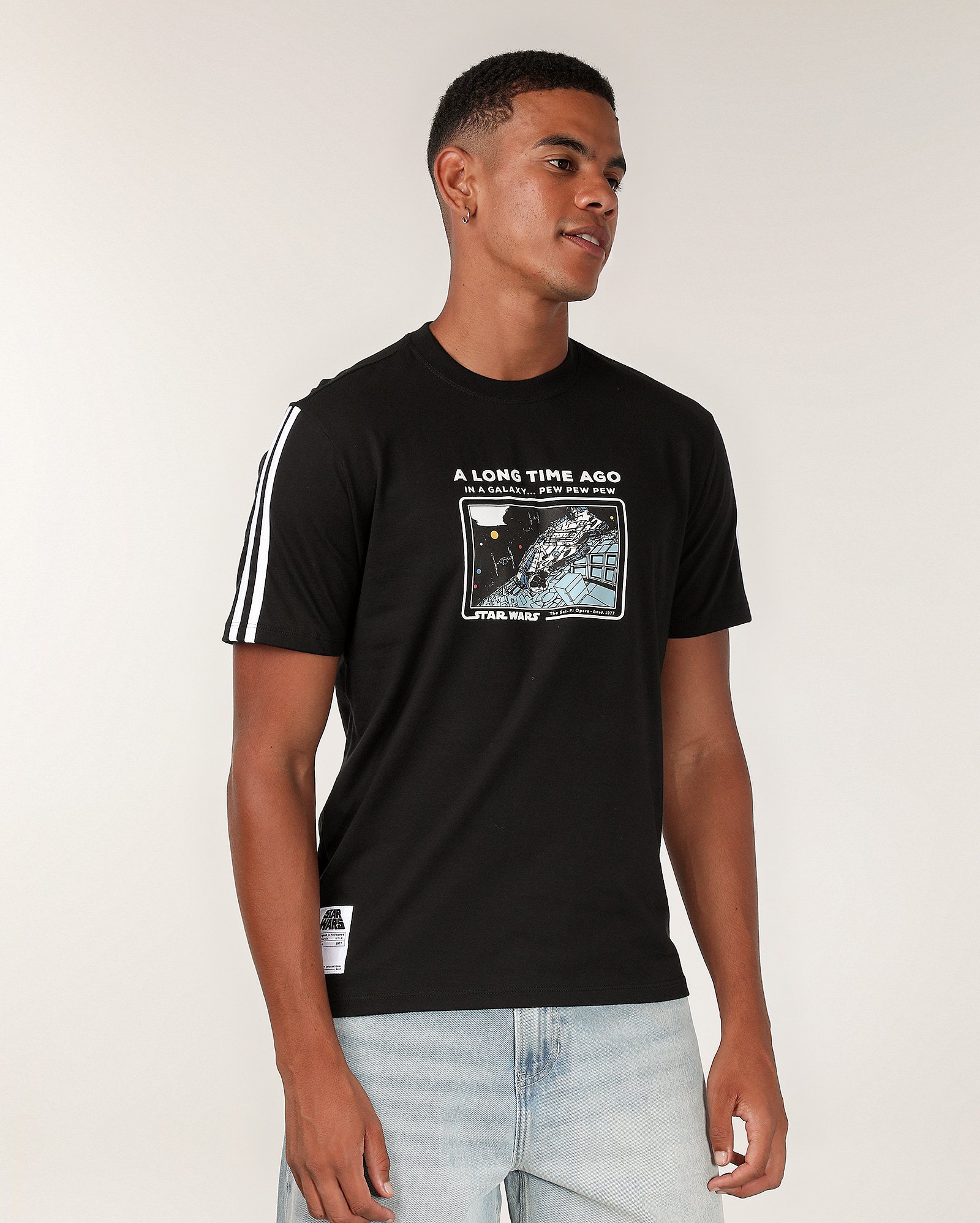 Camiseta masculina regular Star Wars preta | FANLAB