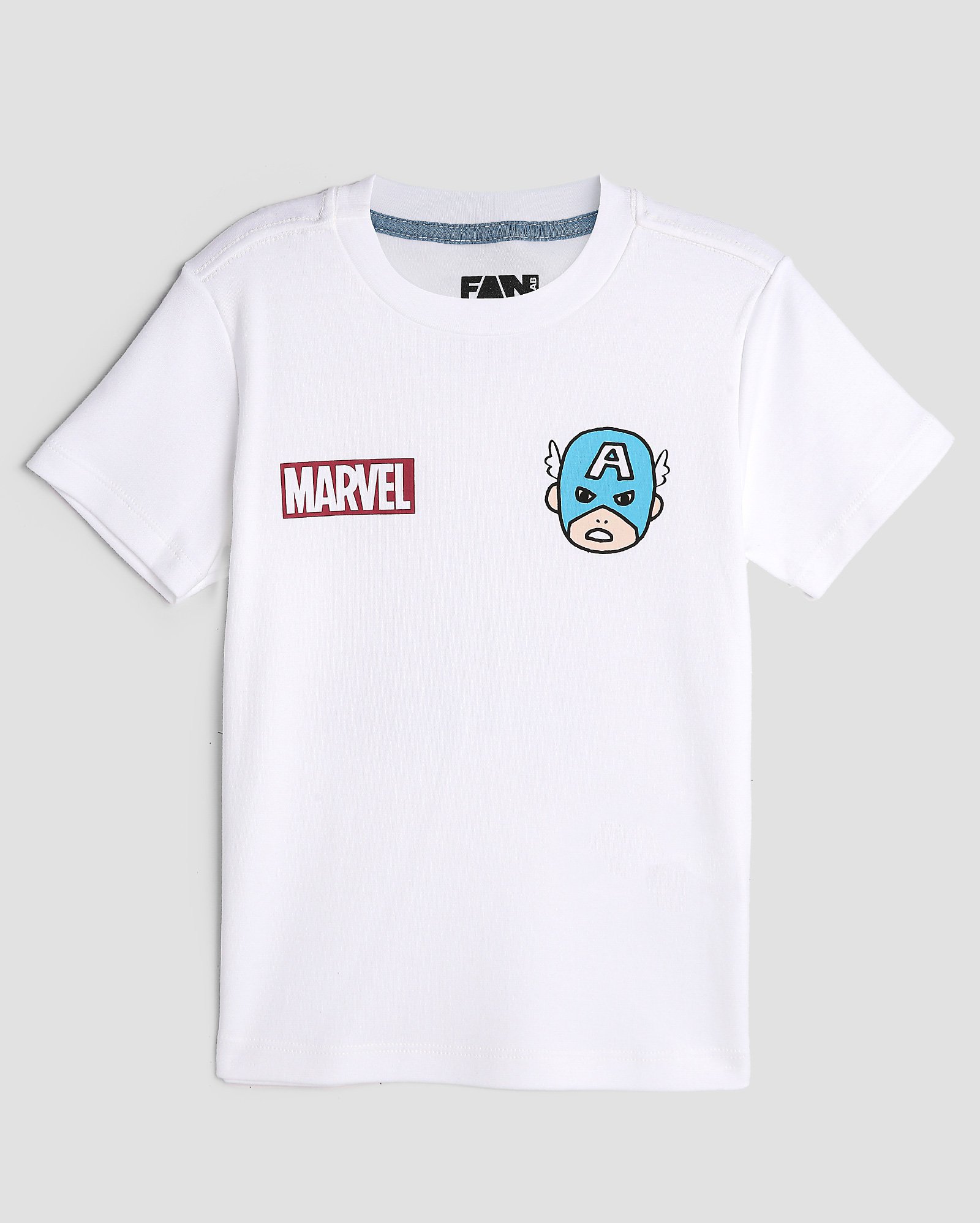 Camiseta infantil Capitão América 2-8A branca | FANLAB
