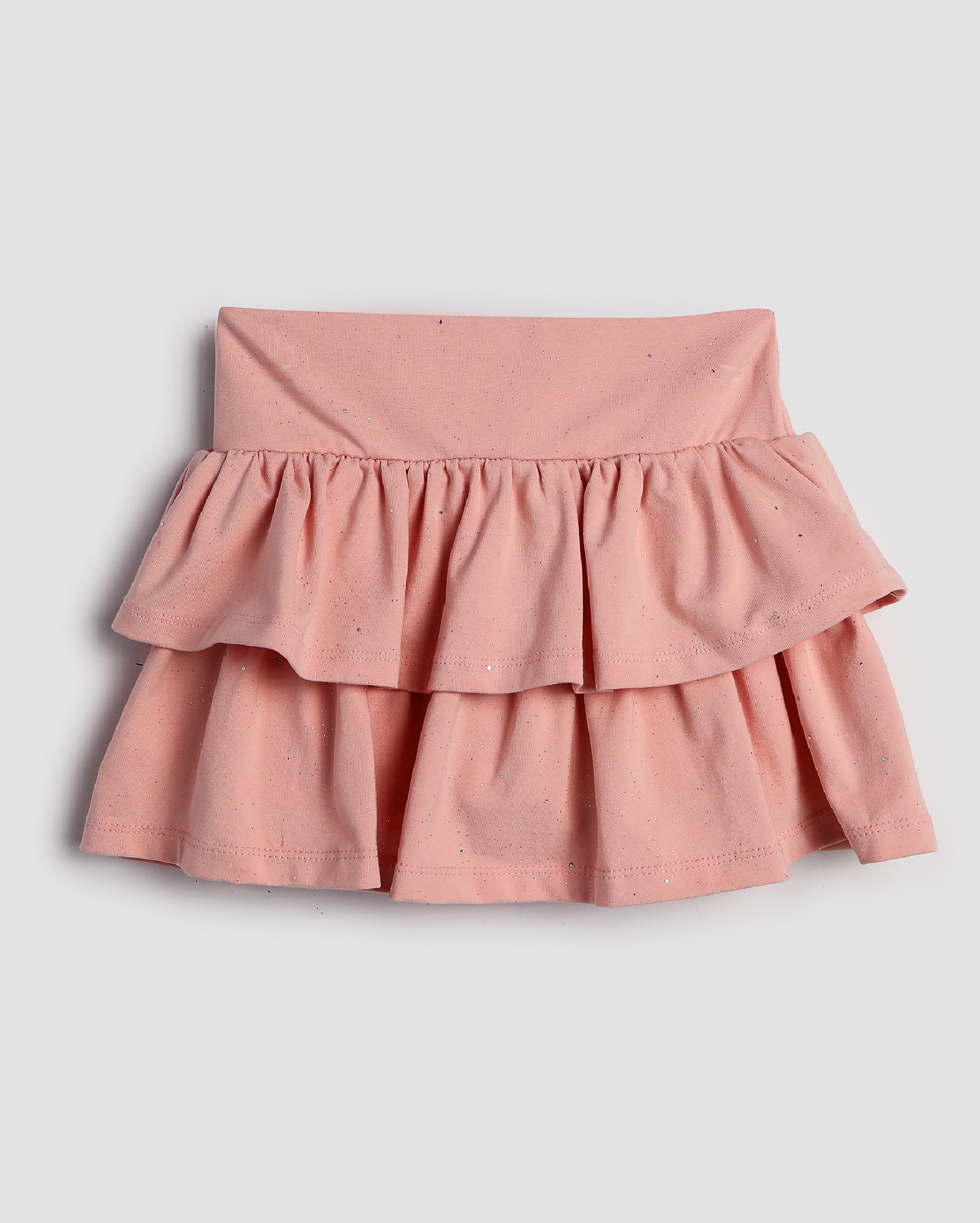 Short-saia infantil com glitter e babados 4-10A - Rosa Claro | Pool Kids