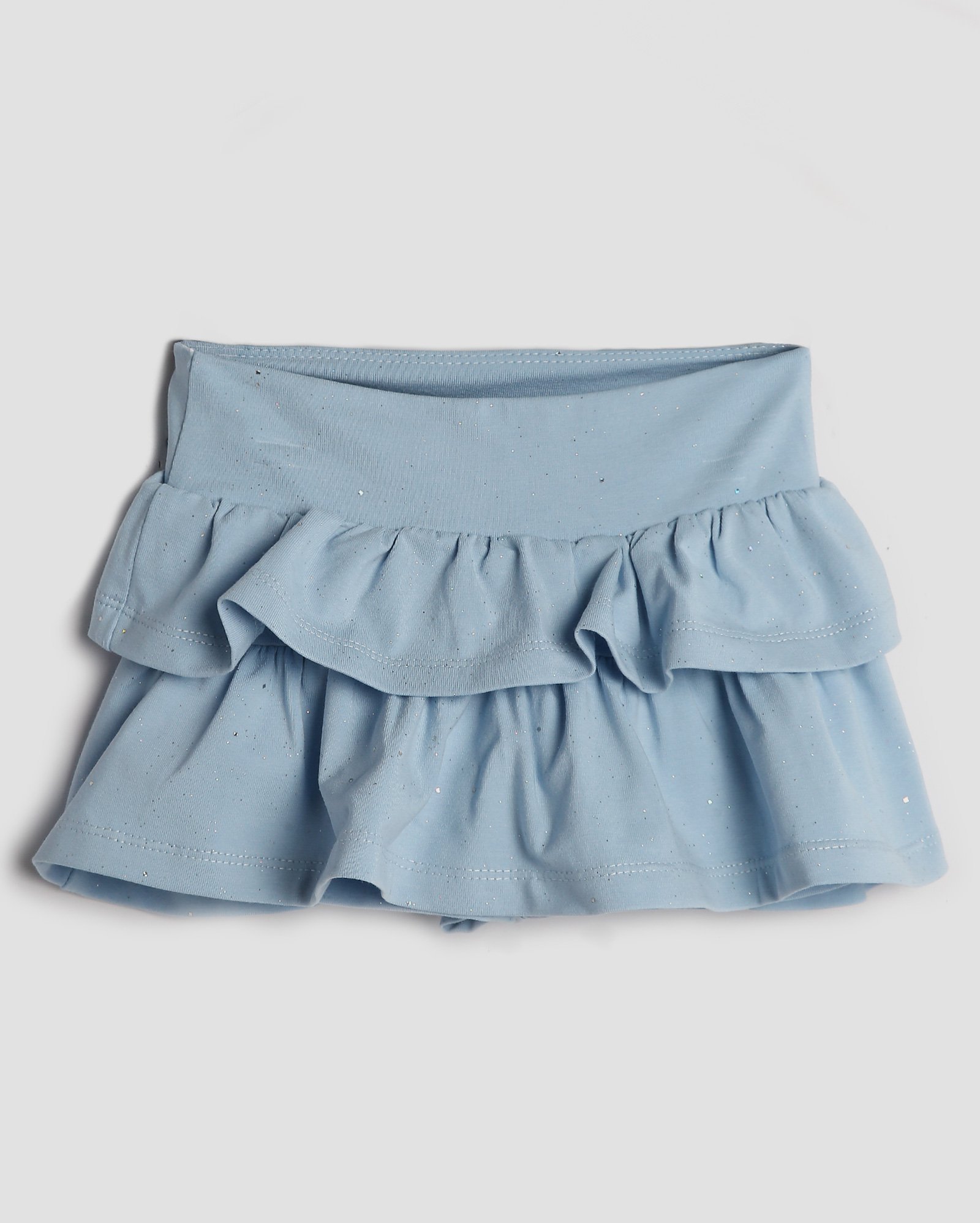 Short-saia infantil Isabel com babado e glitter 1-4A - Azul Claro | Pool Kids