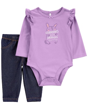 Conjunto longo bebê 2 peças bichinho com babados multicor | Carter's