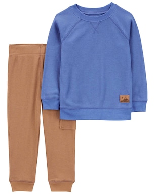Conjunto longo de moletom infantil 2 peças texturizado multicor | Carter's