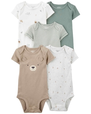 Kit body bebê 5 peças urso e listras multicor | Carter's