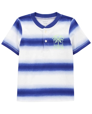 Camiseta infantil manga curta summer vibes listras branca | Carter's