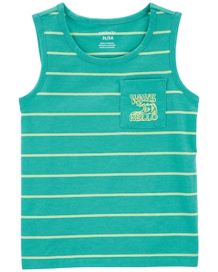 Regata infantil com bolso wave hello listrada azul | Carter's