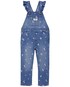 Jardineira jeans infantil floral denim médio | OshKosh