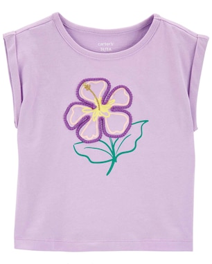Camiseta infantil muscle tee flor lilás | Carter's