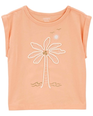 Camiseta infantil muscle tee flor laranja | Carter's