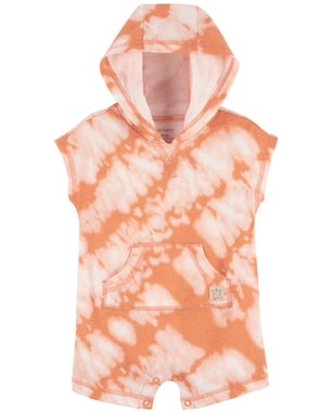 Macaquinho bebê com capuz e bolso tie dye laranja | Carter's