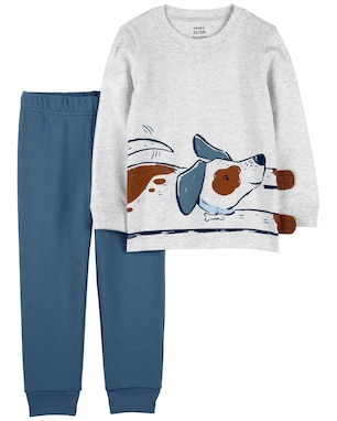 Conjunto longo de moletom infantil 2 peças cachorro multicor | Carter's