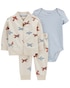 Conjunto longo de moletom bebê 3 peças aviões multicor | Carter's