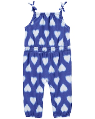 Macacão bebê com elástico coração abstrato azul | Carter's