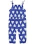 Macacão bebê com elástico coração abstrato azul | Carter's
