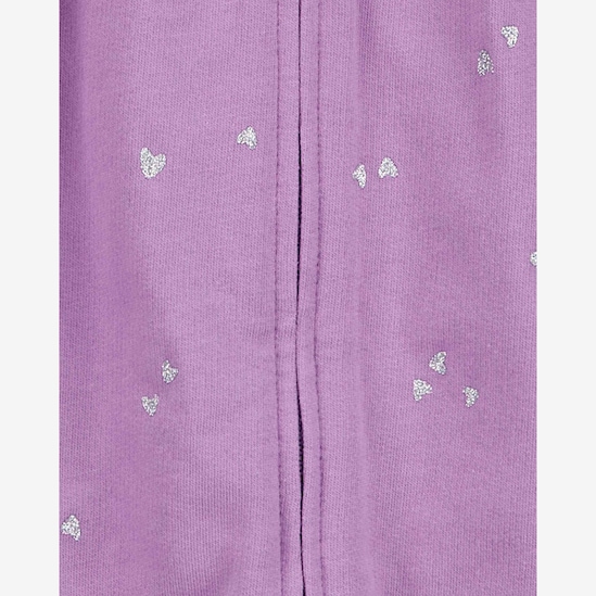 Macacão bebê com capuz corações brilhosos - lilás | Carter's