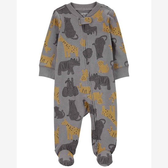 Macacão bebê com pézinhos animais cinza | Carter's