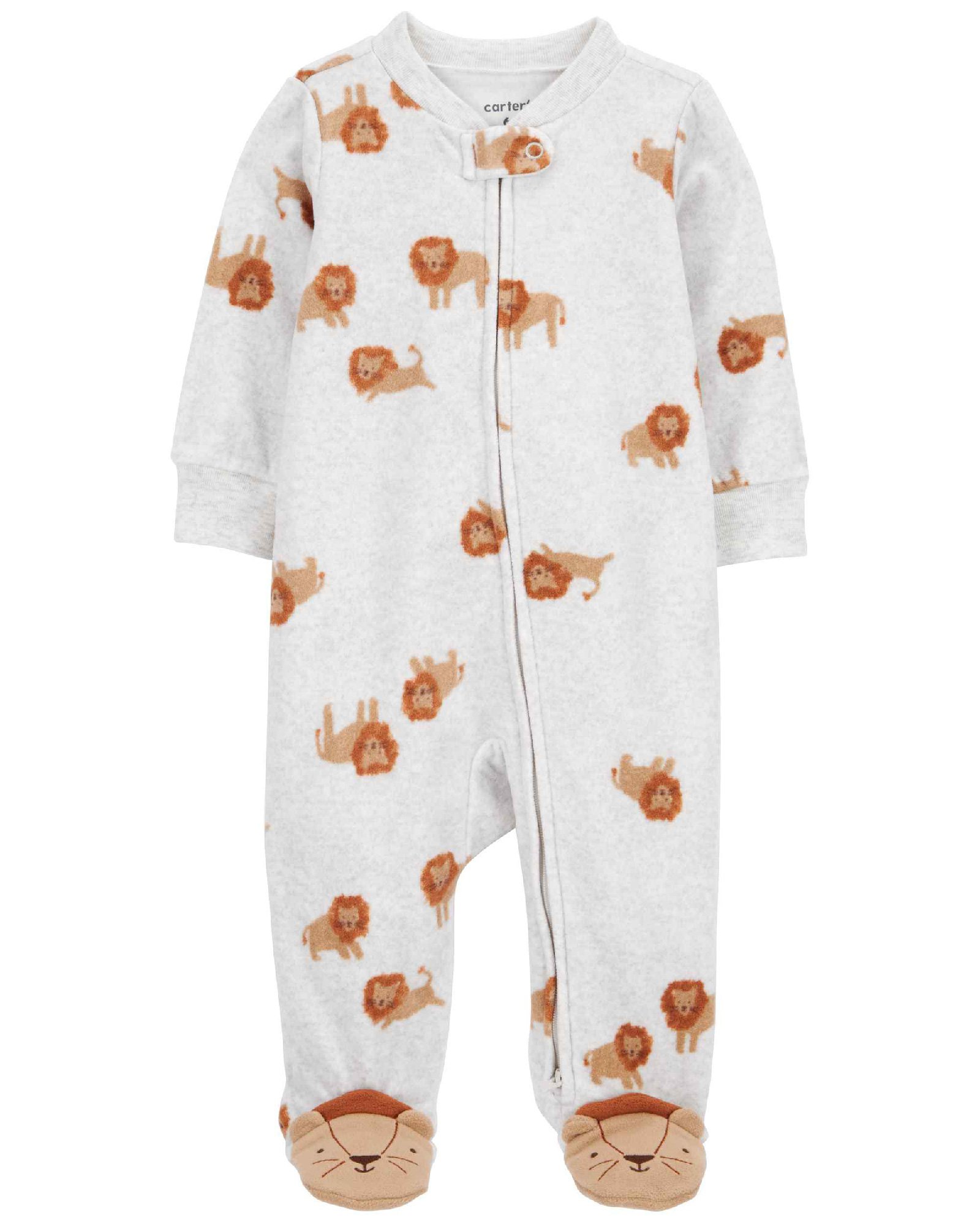 Macacão bebê fleece pézinhos de leão mescla cinza | Carter's