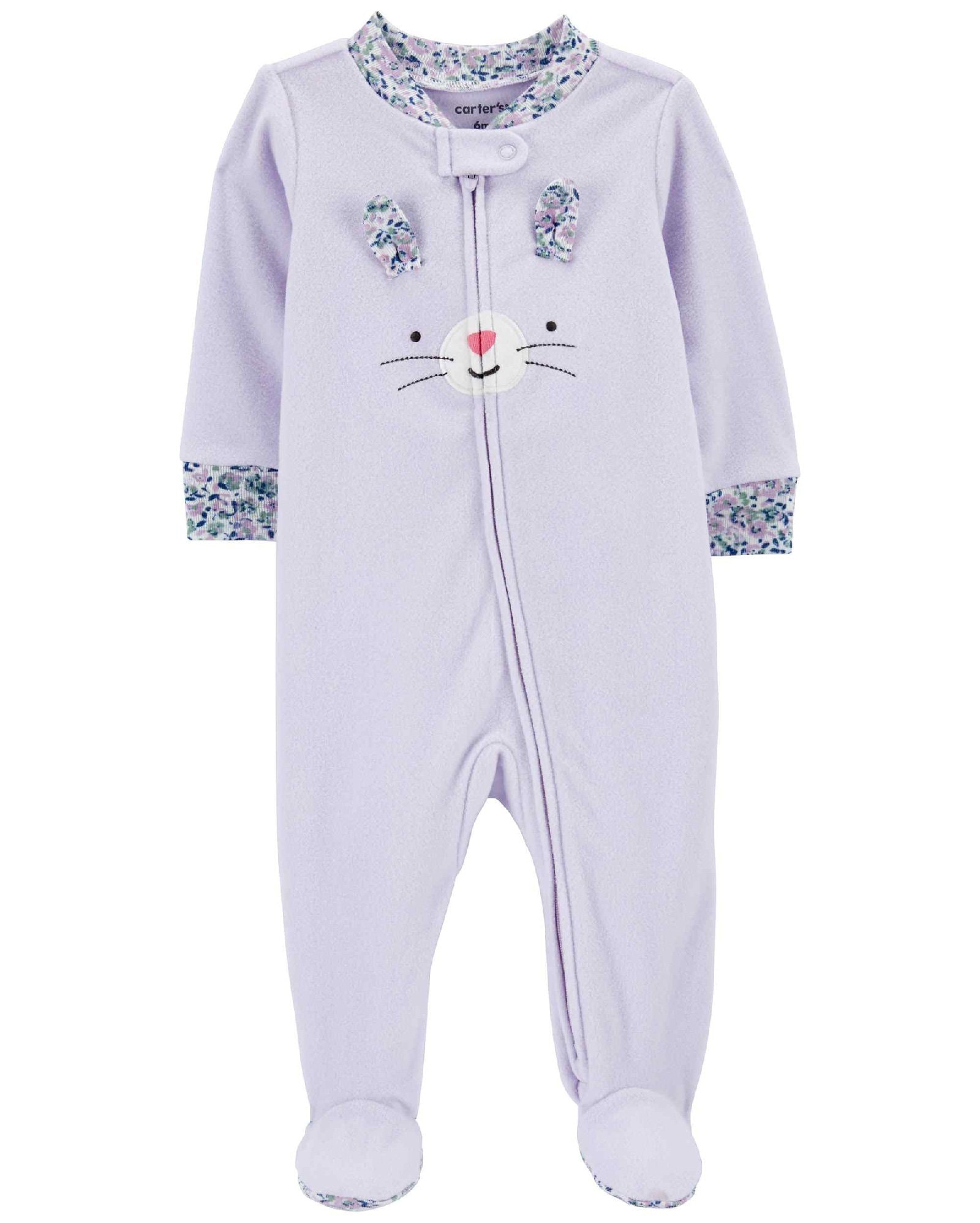 Macacão bebê fleece pézinhos coelhinho lilás | Carter's
