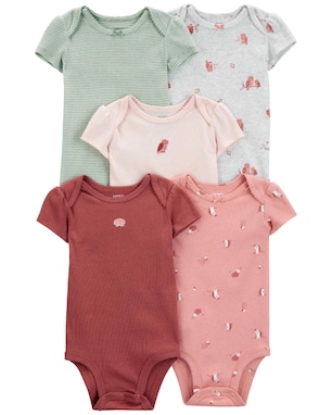 Kit body bebê 5 peças coruja porco espinho multicor | Carter's