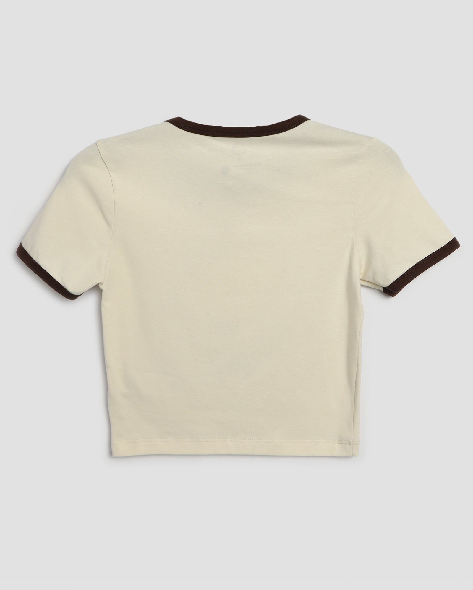 Camiseta cropped juvenil Hello Kitty roqueira bege | Sanrio