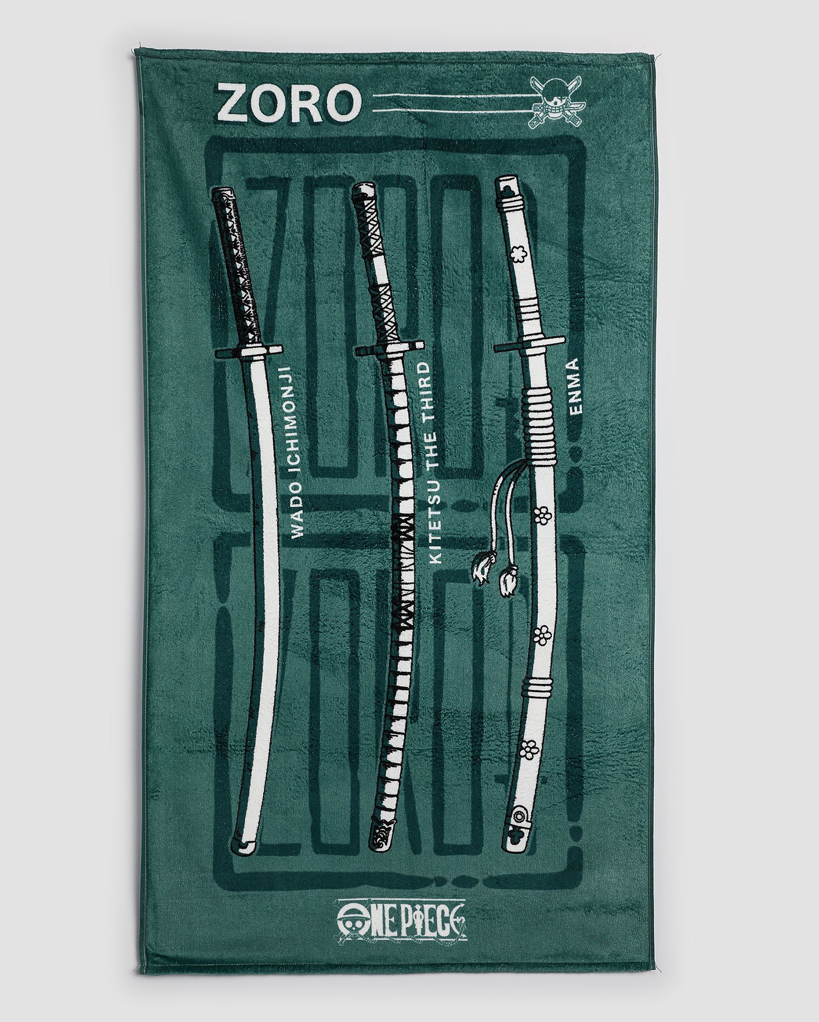 Toalha de banho velour Zoro One Piece verde | Casa Riachuelo