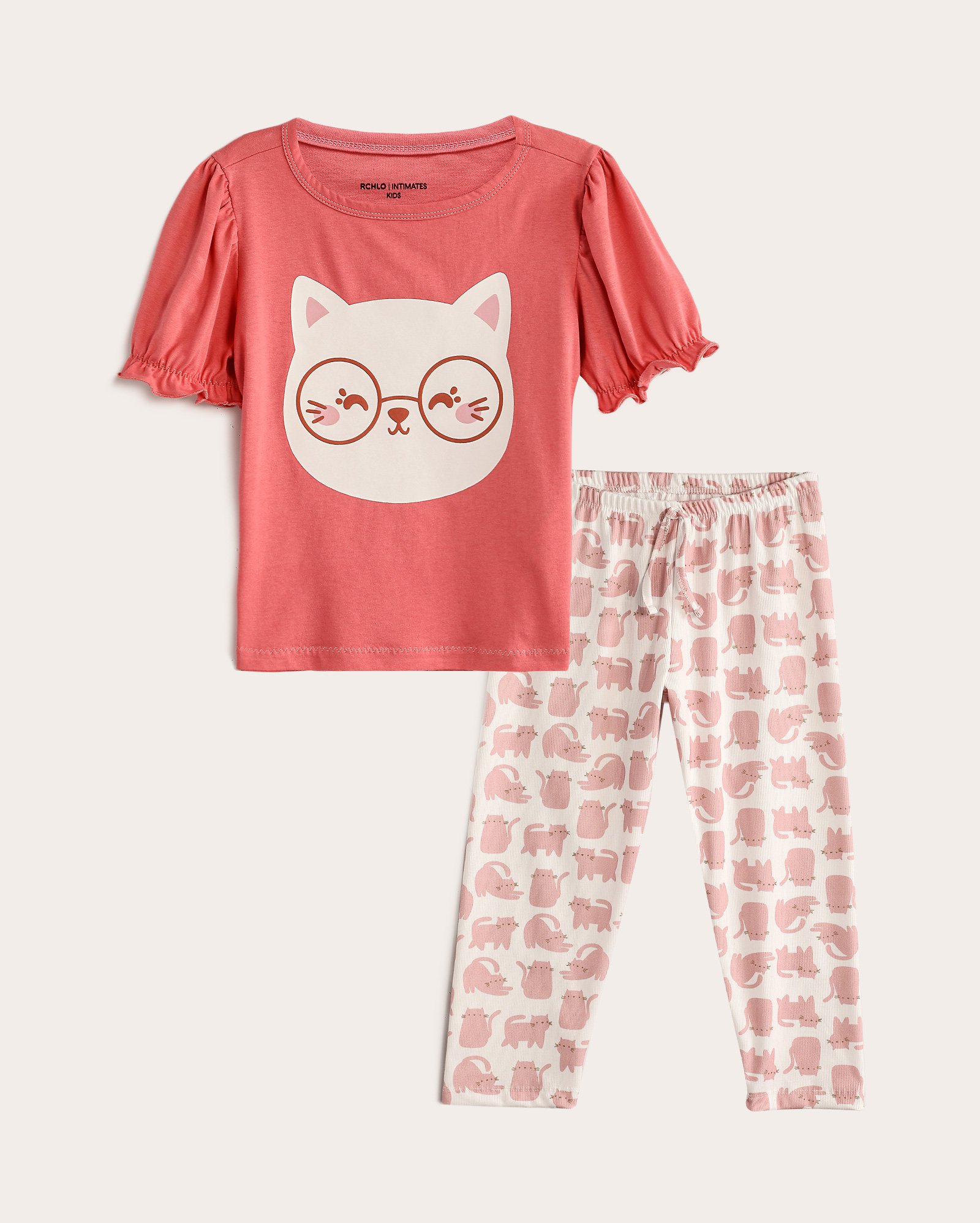 Pijama longo infantojuvenil 2 peças gatinho 6-14A multicor | Accessori by Riachuelo
