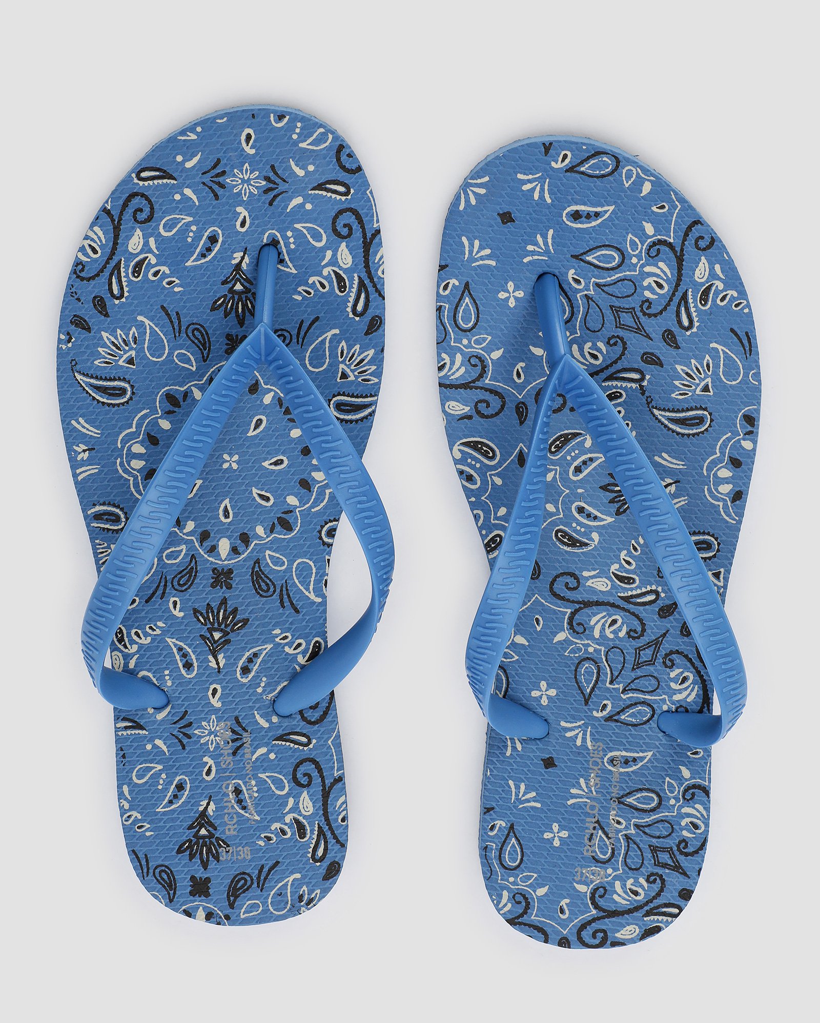 Chinelo feminino tiras bandana azul | Riachuelo