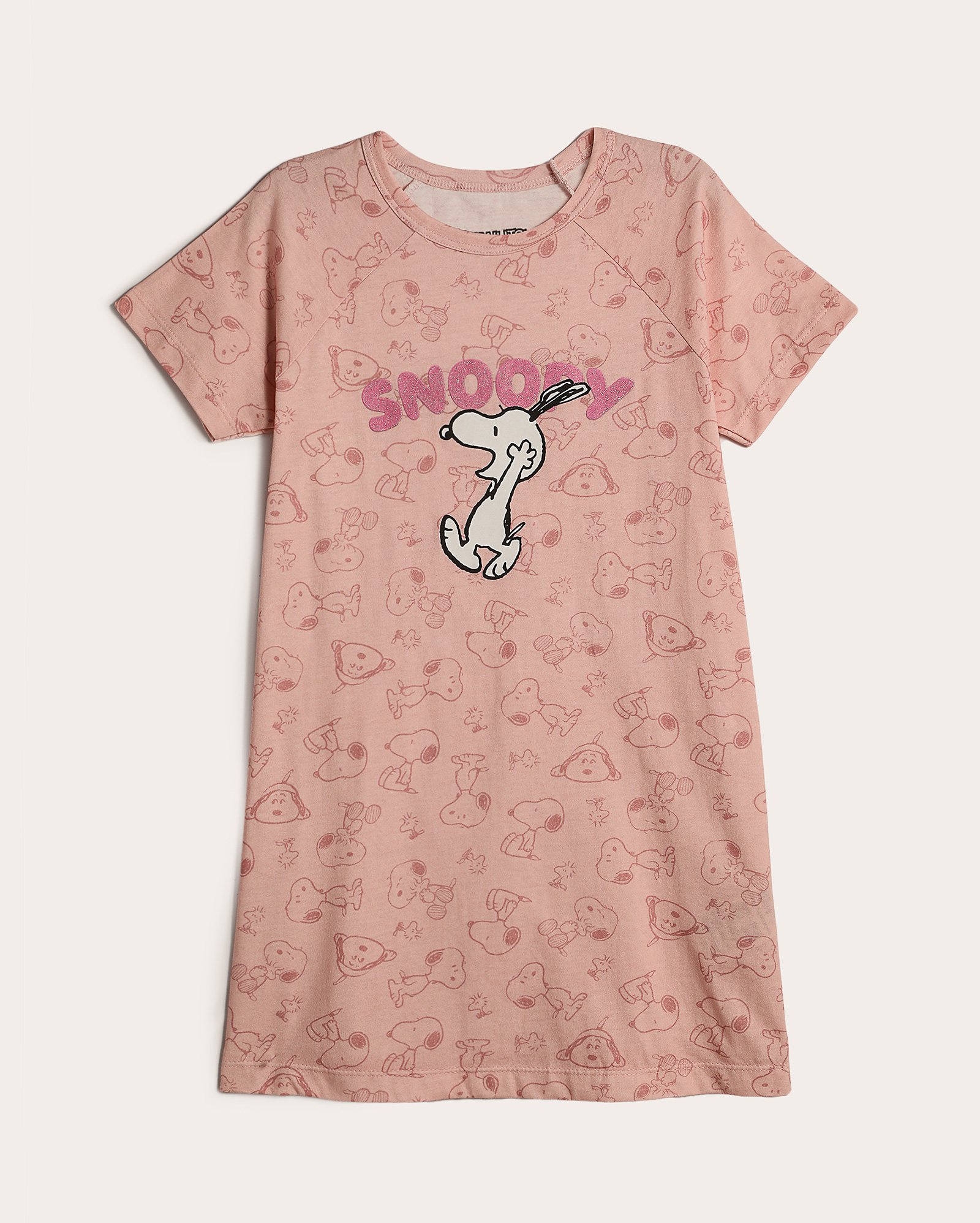 Camisola infantojuvenil com glitter Snoopy 6-14A rosa | Peanuts