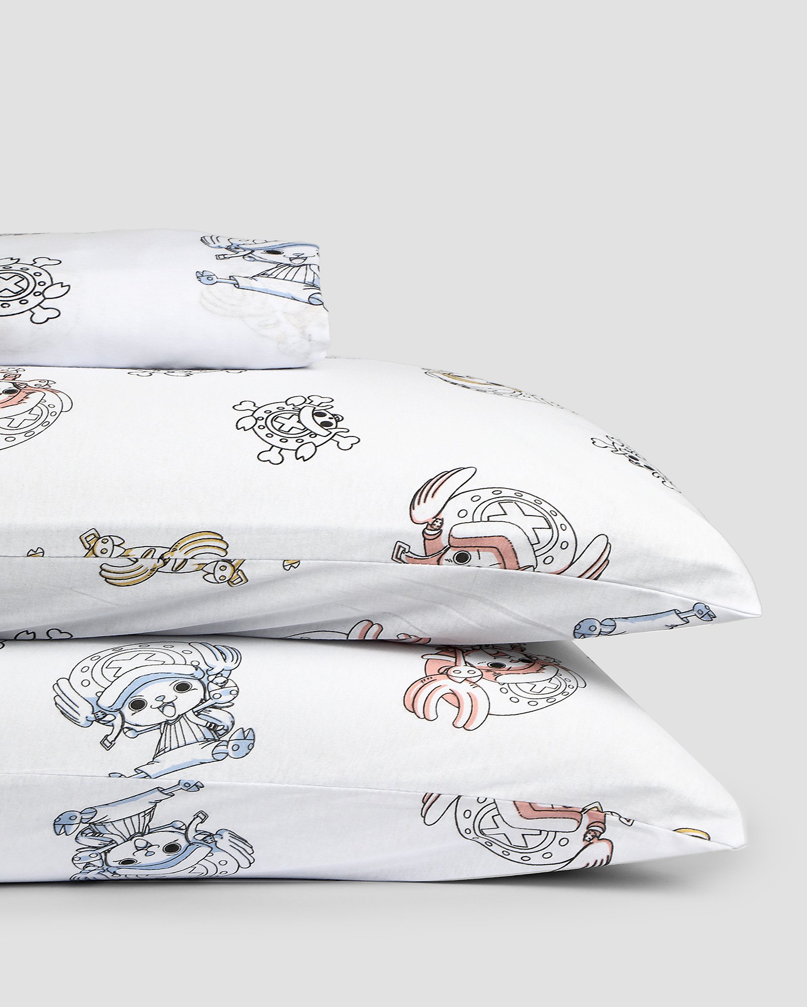 Jogo de cama casal 3 peças malha One Piece branco | Casa Riachuelo