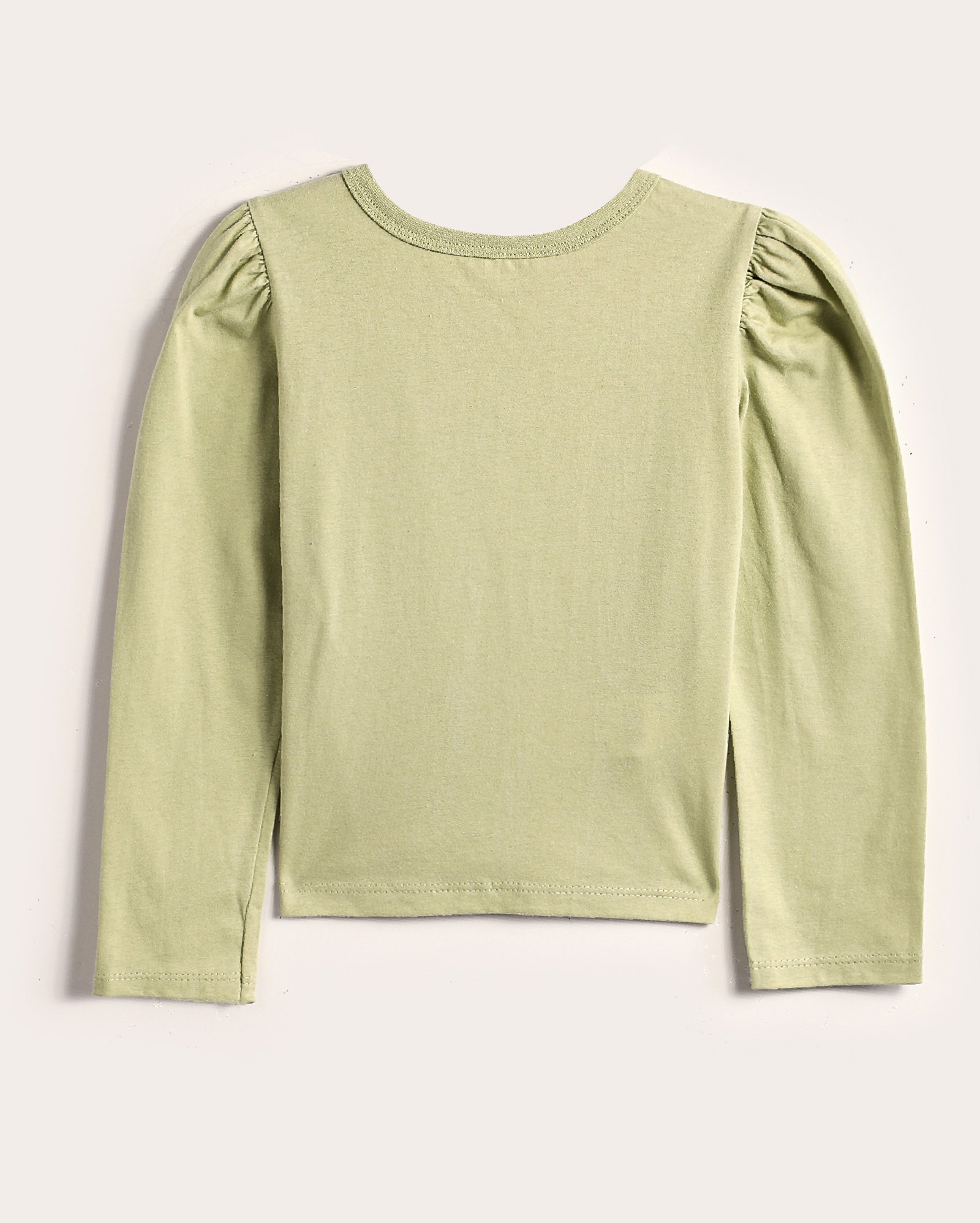 Blusa infantil manga longa bufante Beatriz 4-10A - Verde Claro | Pool Kids