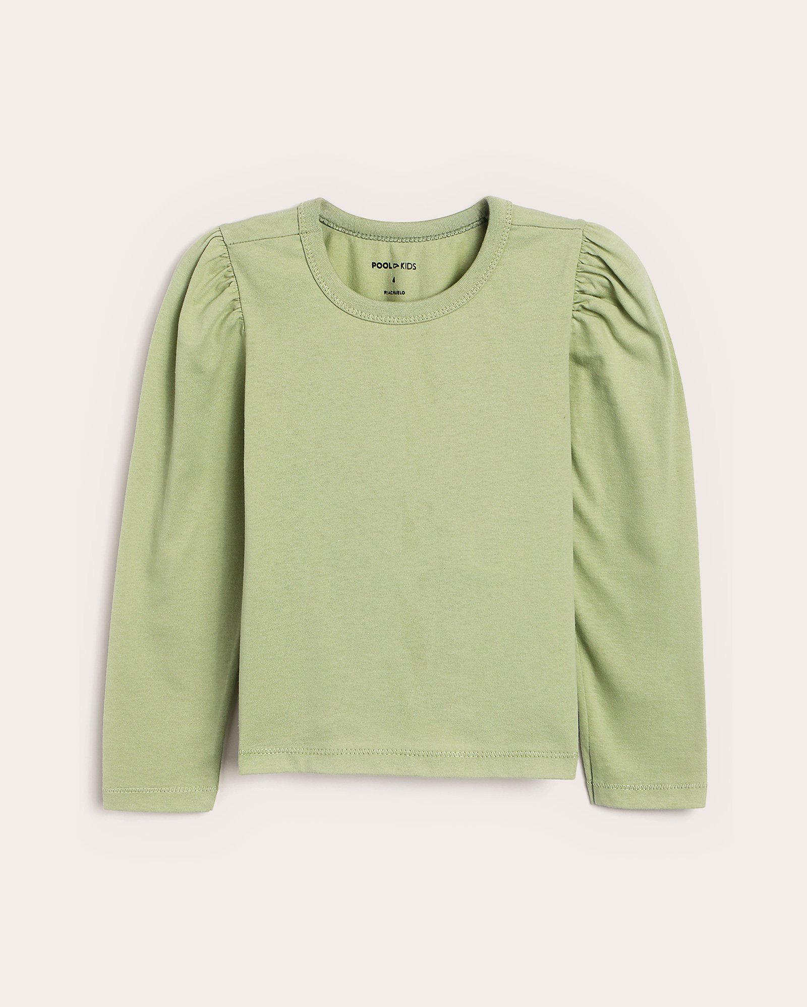 Camiseta infantil manga longa bufante 1-4A - Verde Claro | Pool Kids