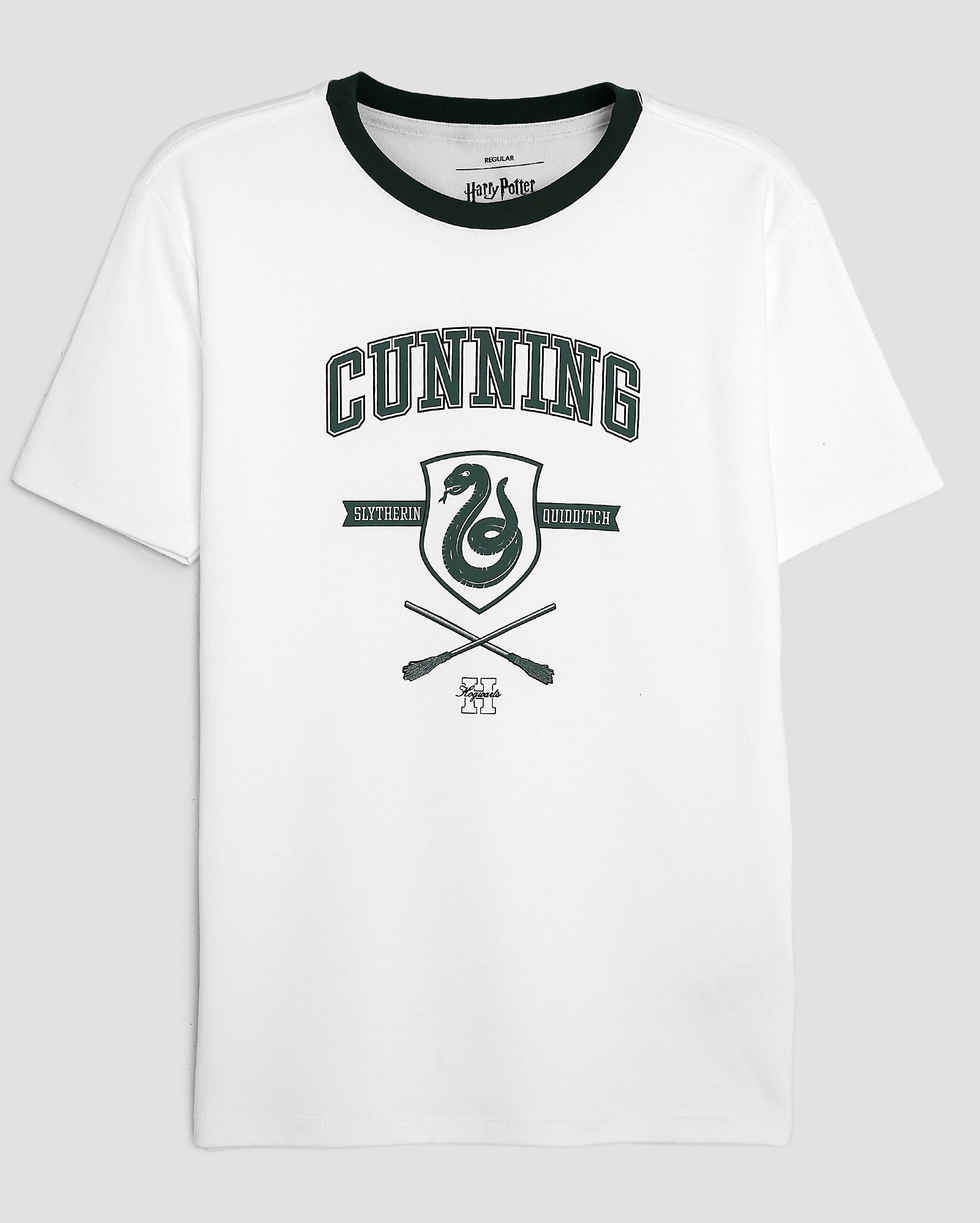 Camiseta juvenil regular Harry Potter Sonserina branca | Warner Bros.