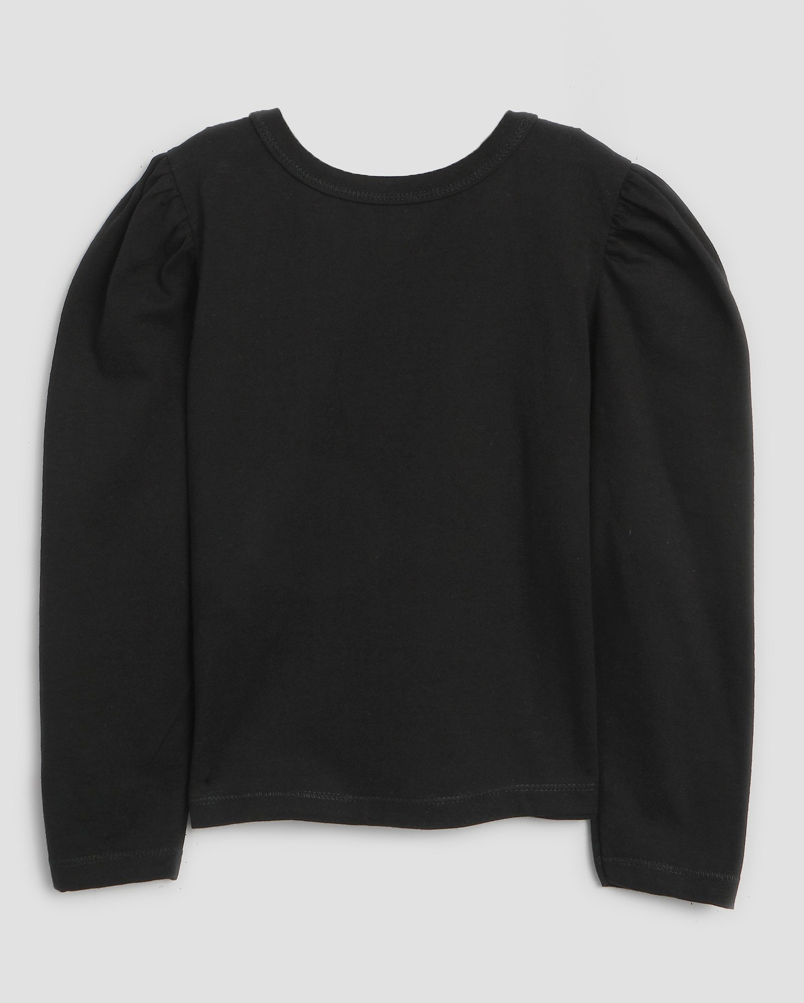 Blusa infantil manga longa bufante Beatriz 4-10A - Preto | Pool Kids