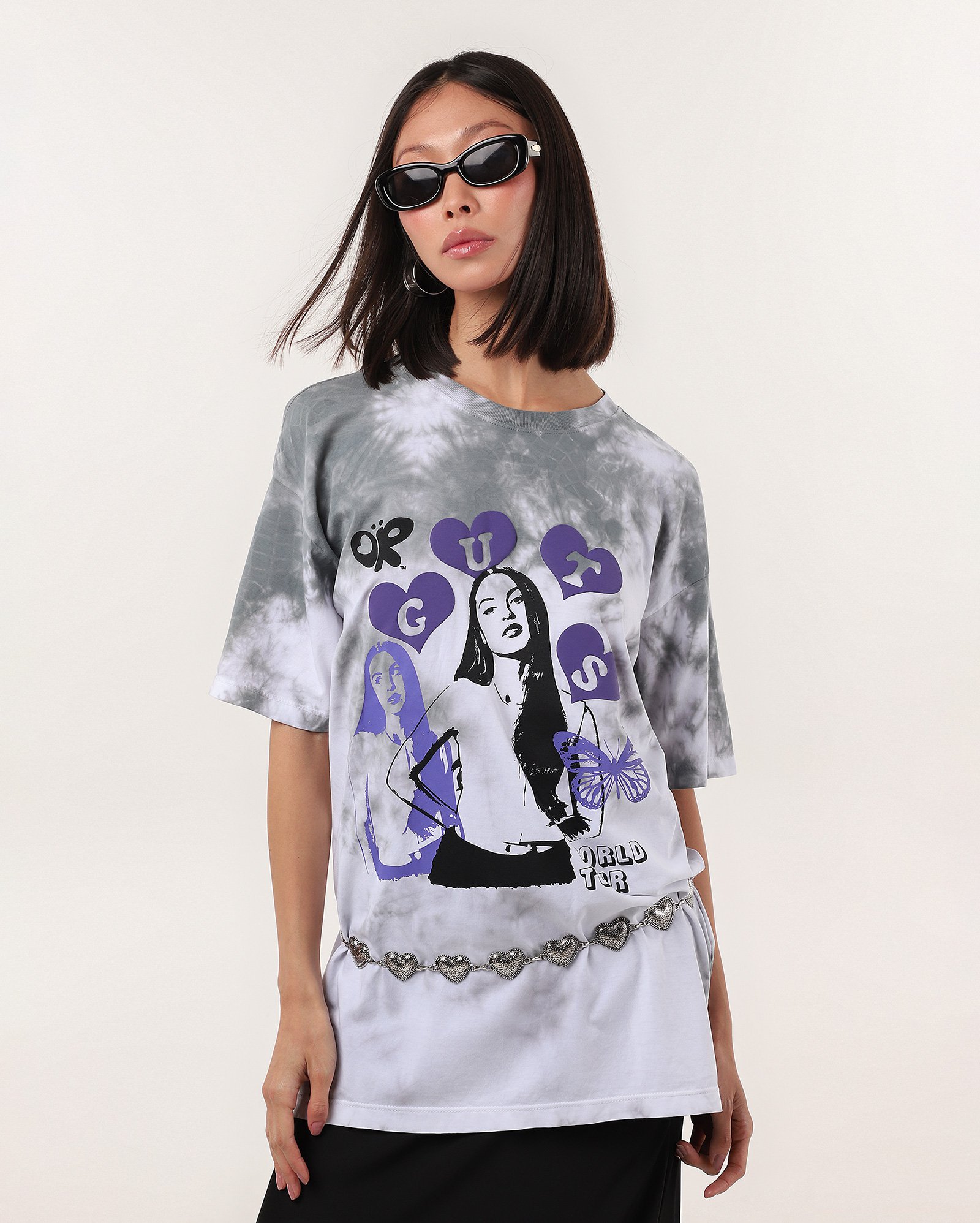 Camiseta feminina oversized Guts branca | Olivia Rodrigo